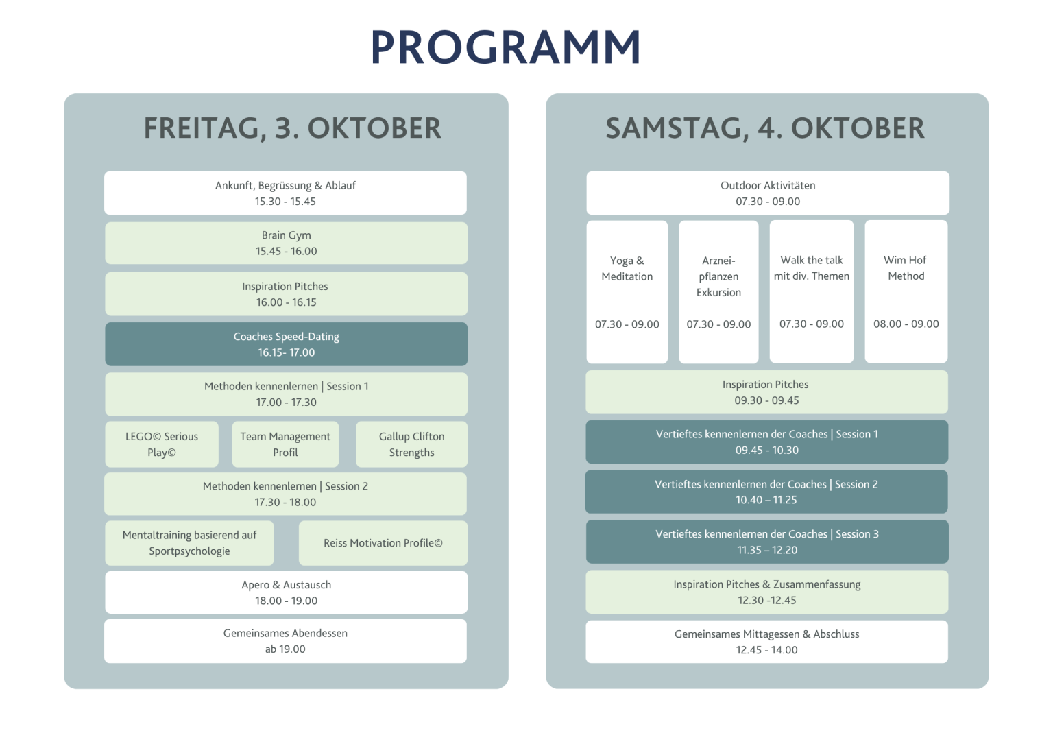 Programm meet the Coaches Event La Punt.